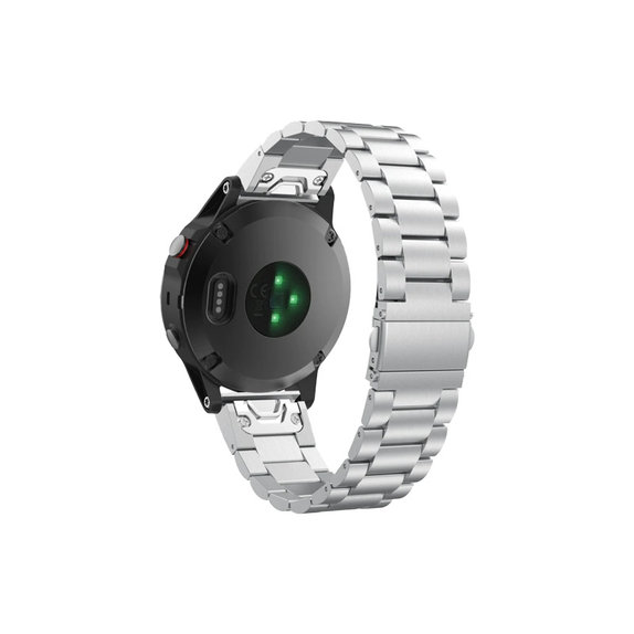Cinturino Stainless Steel per Garmin QuickFit 22mm, Silver, FixPremium