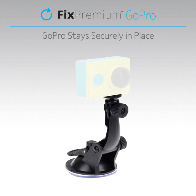 Supporto con ventosa per GoPro, Black, FixPremium
