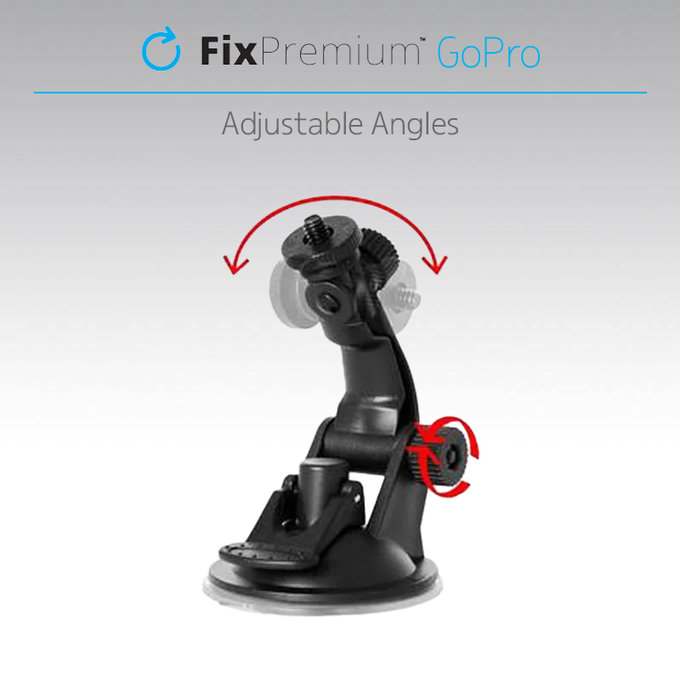 Supporto con ventosa per GoPro, Black, FixPremium