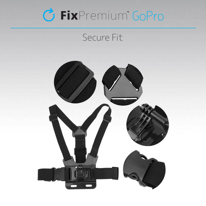 Supporto da corpo per GoPro, Black, FixPremium