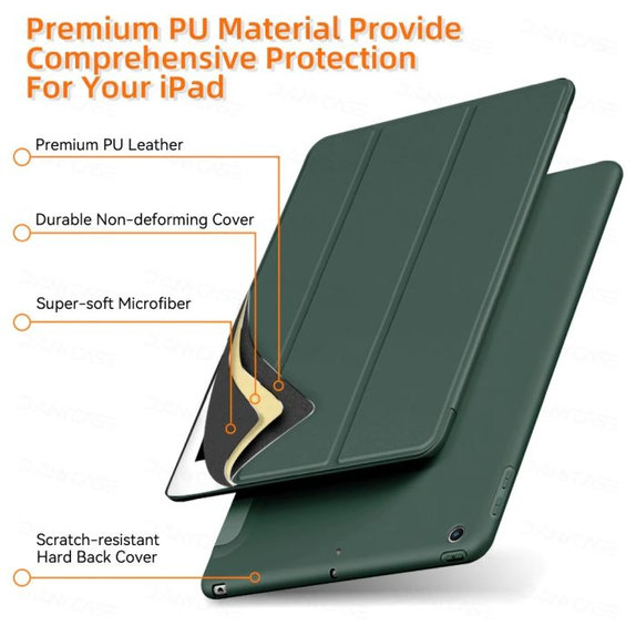 Custodia Flip in silicone per iPad Pro 12.9" (4th, 5th Gen), Black, FixPremium