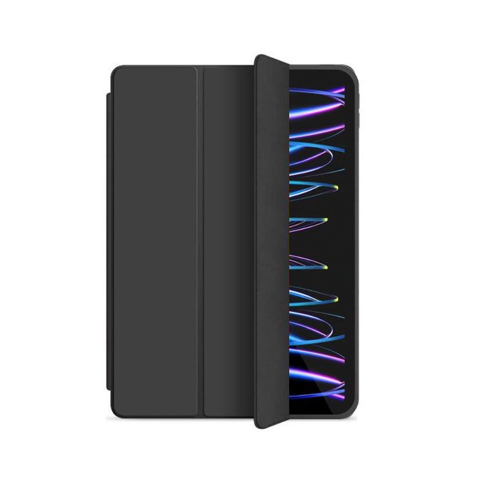 Custodia Flip in silicone per iPad Pro 12.9" (4th, 5th Gen), Black, FixPremium