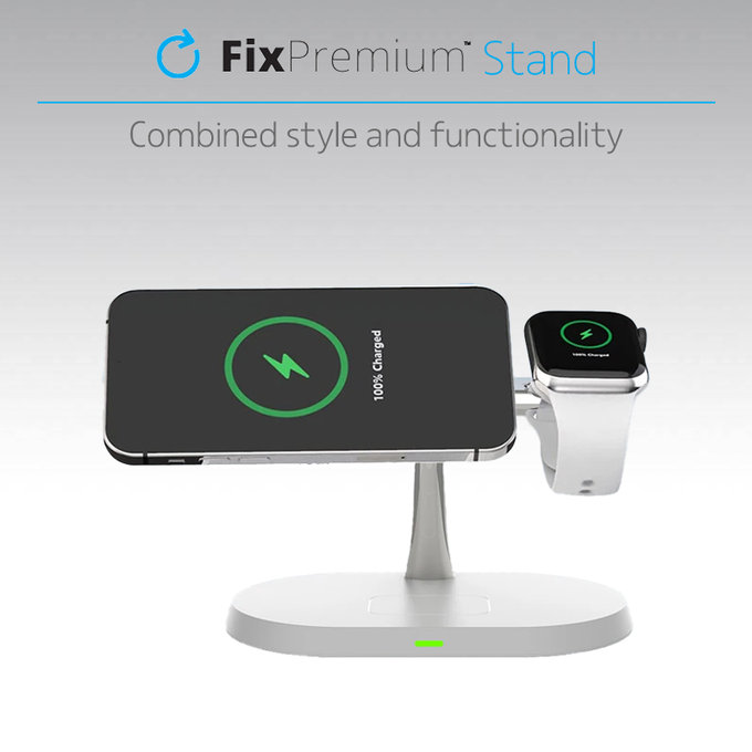 Supporto MagSafe 3in1 per iPhone, Apple Watch e AirPods, Black, FixPremium