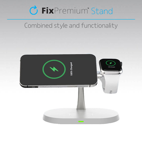 Supporto MagSafe 3in1 per iPhone, Apple Watch e AirPods, White, FixPremium