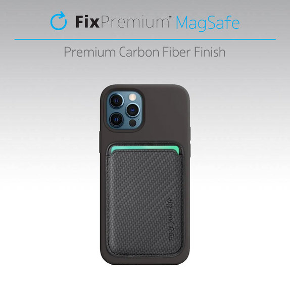 MagSafe Carbon Wallet, Black, FixPremium