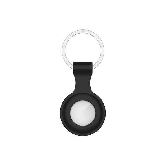 Portachiavi in silicone per AirTag, Black, FixPremium