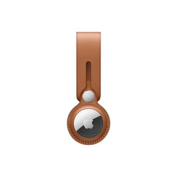 Portachiavi in pelle per AirTag, Brown, FixPremium