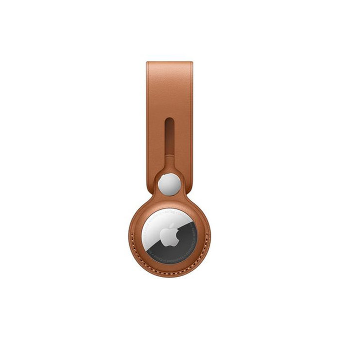 Portachiavi in pelle per AirTag, Brown, FixPremium