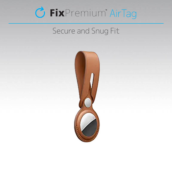 Portachiavi in pelle per AirTag, Blue, FixPremium