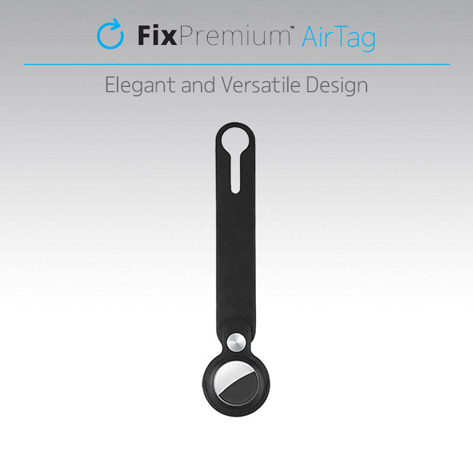 Portachiavi in pelle per AirTag, Blue, FixPremium