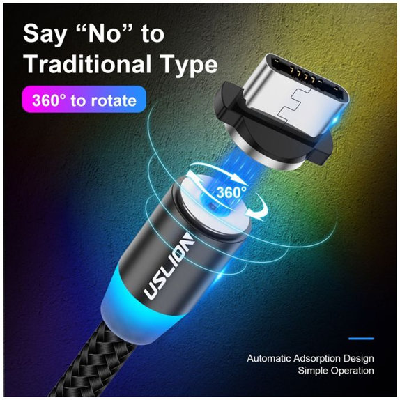 Cavo magnetico da USB-C a USB 1 m, Blue, USLION