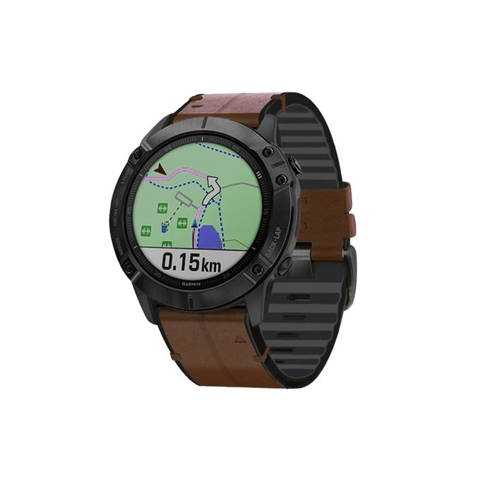 Cinturino in pelle per Garmin QuickFit 26mm, Brown, FixPremium