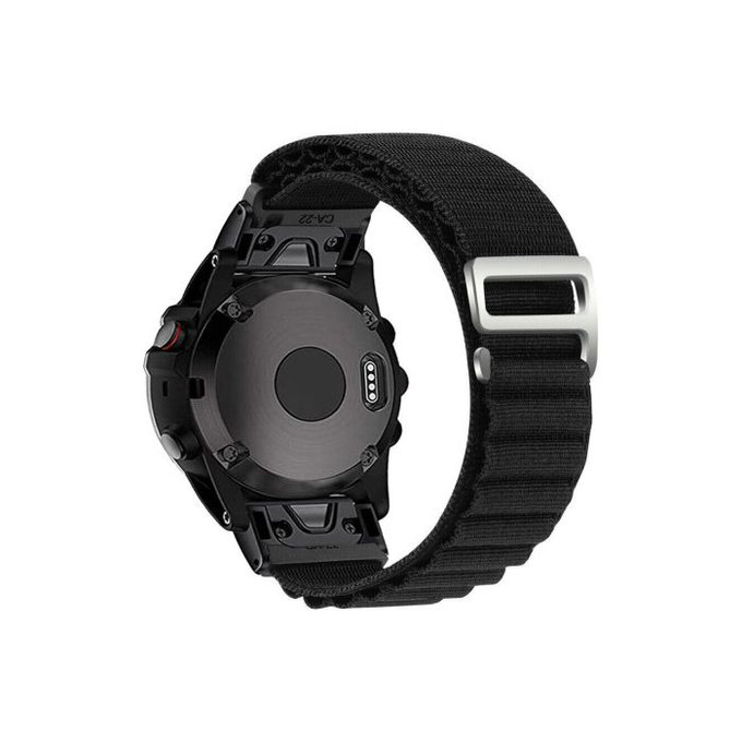 Cinturino Alpine Loop per Garmin QuickFit 26mm, Black, FixPremium