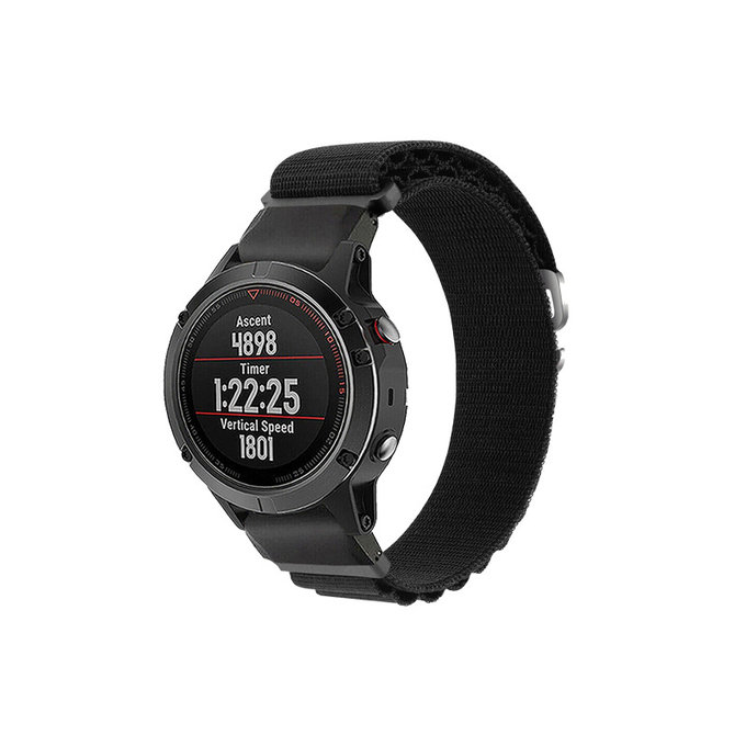 Cinturino Alpine Loop per Garmin QuickFit 26mm, Black, FixPremium