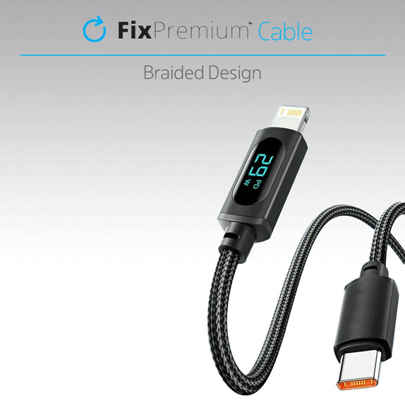 Cavo da USB-C a USB con funzione Power Delivery 1m, Black, FixPremium