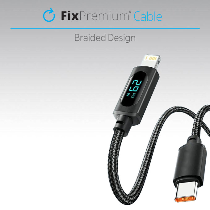 Cavo da USB-C a USB con funzione Power Delivery 1m, Black, FixPremium