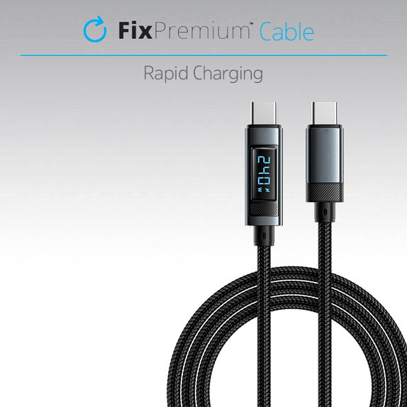 Cavo da USB-C a USB con funzione Power Delivery 1m, Black, FixPremium