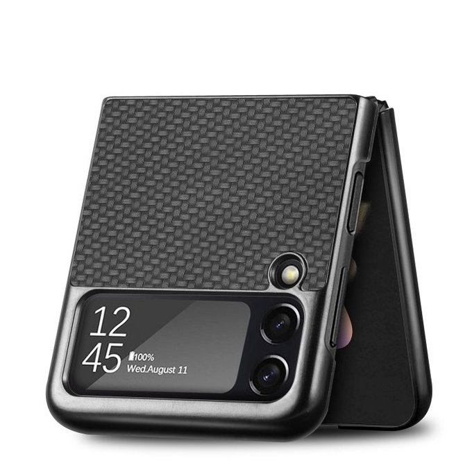 Custodia Carbon per Samsung Z Flip 4, Black, FixPremium