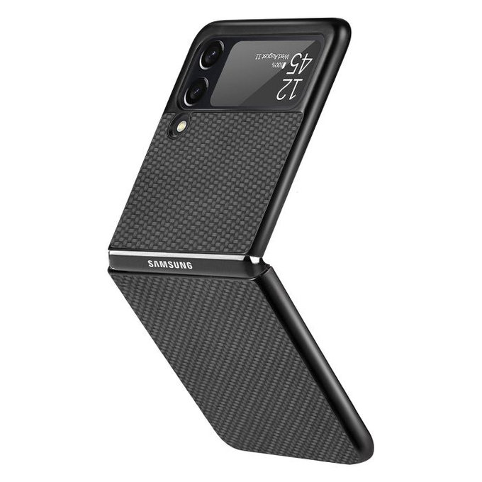 Custodia Carbon per Samsung Z Flip 4, Black, FixPremium