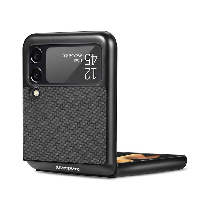 Custodia Carbon per Samsung Z Flip 3, Brown, FixPremium