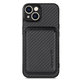 Custodia Carbon con MagSafe Wallet per iPhone 13 mini, Black, FixPremium