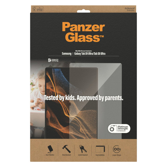 Vetro temperato UWF per Samsung Galaxy Tab S9 Ultra/Tab S8 Ultra, Trasparente, PanzerGlass