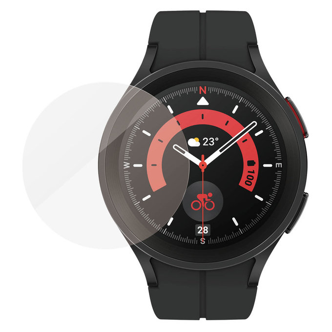 Vetro temperato Flat Glass AB per Samsung Galaxy Watch 5 Pro 45 mm, Trasparente, PanzerGlass