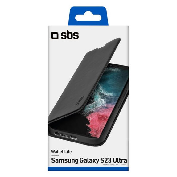 Custodia Book Wallet Lite per Samsung S23 Ultra, Black, SBS