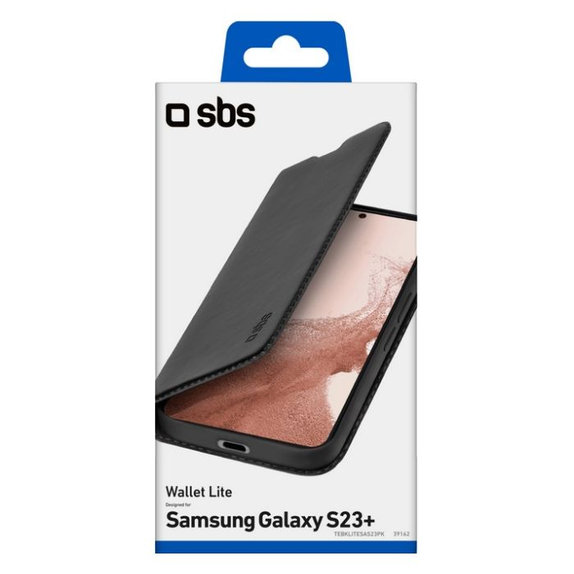 Custodia Book Wallet Lite per Samsung S23+, Black, SBS