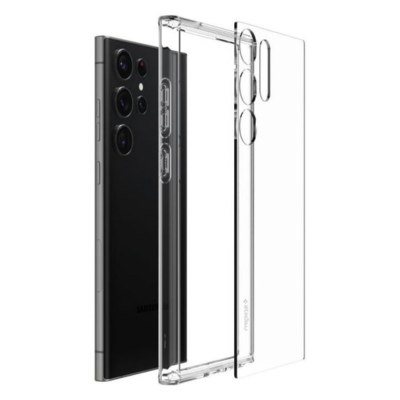 Custodia Ultra Hybrid per Samsung S23 Ultra, Crystal Clear, Spigen