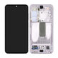 Schermo per Samsung S23 S911B, Lavender, Vetro touch con cornice, GH82-30481D, GH82-30480D, Genuine Service Pack