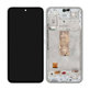 Schermo per Samsung A54 5G A546B, White, Vetro touch con cornice, GH82-31231B, GH82-31232B, Genuine Service Pack