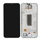 Schermo per Samsung A34 5G A346B, Silver, Vetro touch con cornice, GH82-31200B, GH82-31201B, Genuine Service Pack