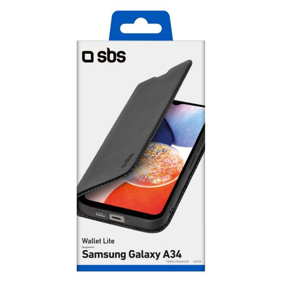Custodia Book Wallet Lite per Samsung A34 5G, Black, SBS