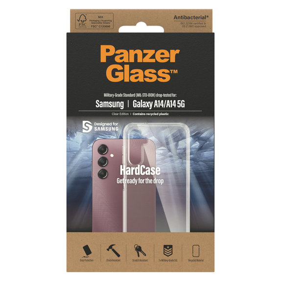 Custodia HardCase AB per Samsung Galaxy A14/A14 5G, Trasparente, PanzerGlass