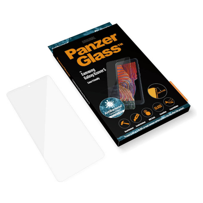 Vetro temperato Case Friendly AB per Samsung Galaxy Xcover 5, Trasparente, PanzerGlass