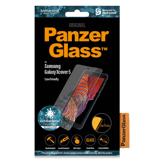 Vetro temperato Case Friendly AB per Samsung Galaxy Xcover 5, Trasparente, PanzerGlass