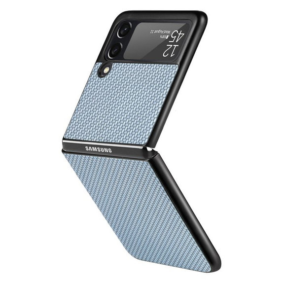 Custodia Carbon per Samsung Z Flip 2, Blue, FixPremium
