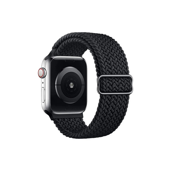 Cinturino Solo Loop per Apple Watch 42, 44, 45 e 49mm, Black, FixPremium