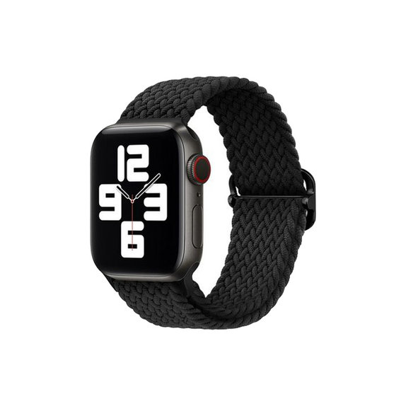 Cinturino Solo Loop per Apple Watch 42, 44, 45 e 49mm, Black, FixPremium