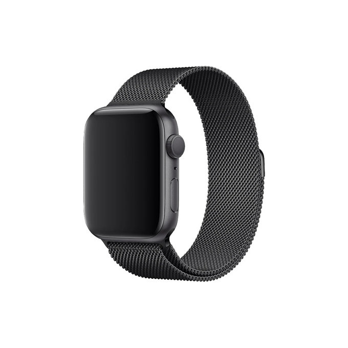 Cinturino Milanese Loop per Apple Watch 42, 44, 45 e 49mm, Black, FixPremium