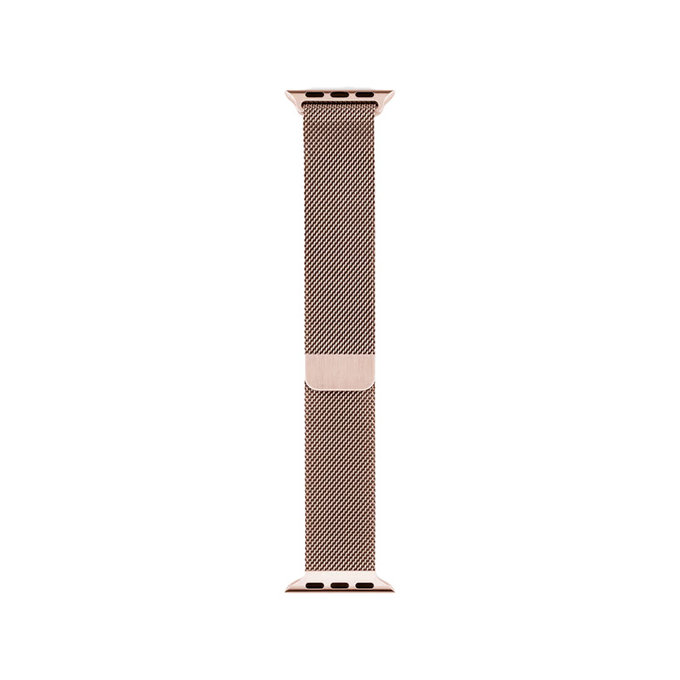 Cinturino Milanese Loop per Apple Watch 42, 44, 45 e 49mm, Rose Gold, FixPremium