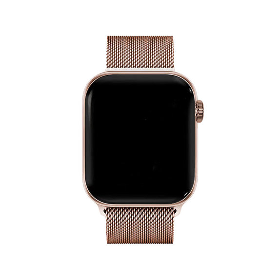 Cinturino Milanese Loop per Apple Watch 42, 44, 45 e 49mm, Rose Gold, FixPremium