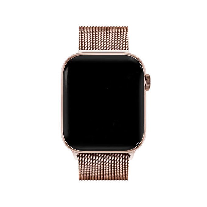 Cinturino Milanese Loop per Apple Watch 42, 44, 45 e 49mm, Rose Gold, FixPremium