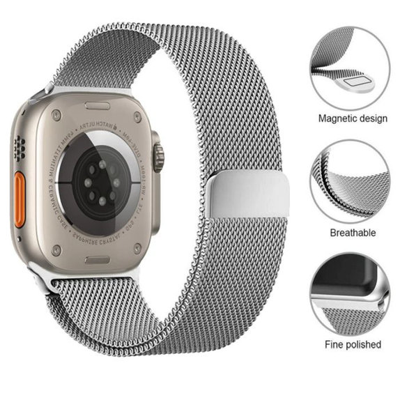 Cinturino Milanese Loop per Apple Watch 38, 40 e 41mm, Rose Gold, FixPremium