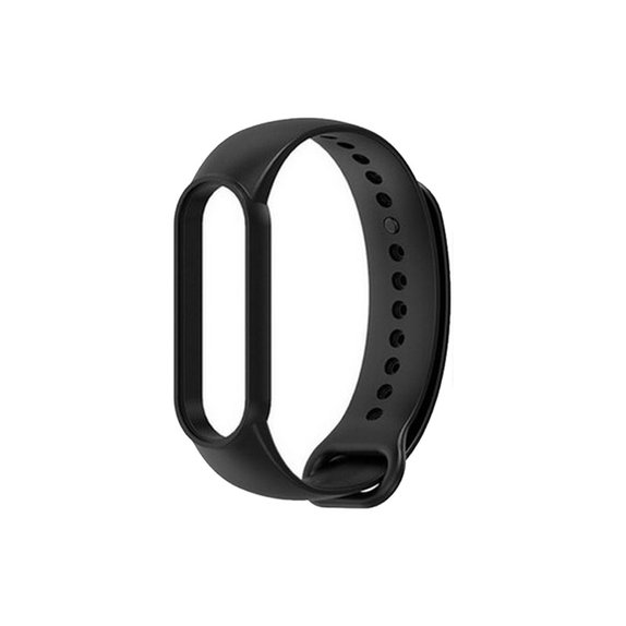 Cinturino in silicone per Xiaomi Mi Band 5, 6, 7, 7 NFC, Black, FixPremium