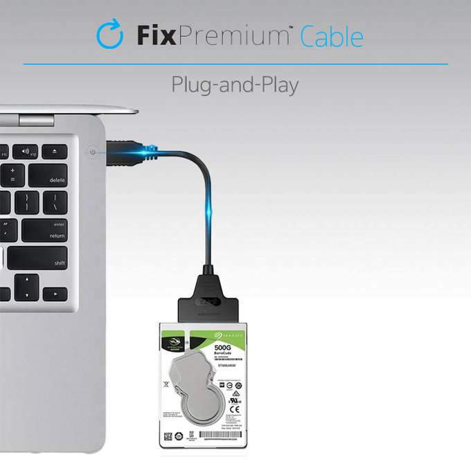 Cavo USB a SATA 2.5", Black, FixPremium