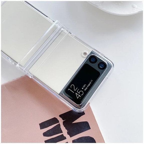 Custodia in silicone per Samsung Z Flip 4, Transparent, FixPremium