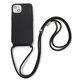 Custodia in silicone con String per iPhone 13, 14, Black, FixPremium