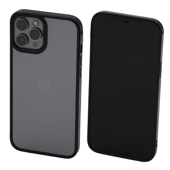 Custodia Invisible per iPhone 12 Pro Max, Black, FixPremium